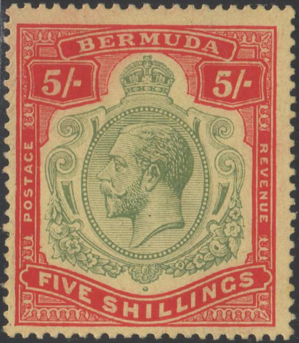 Aron R. Halberstam Philatelists Ltd.; British Commonwealth Stamps: BERMUDA - KGV; Scott: 52a; SG: 53d; Condition: F-VF LH
