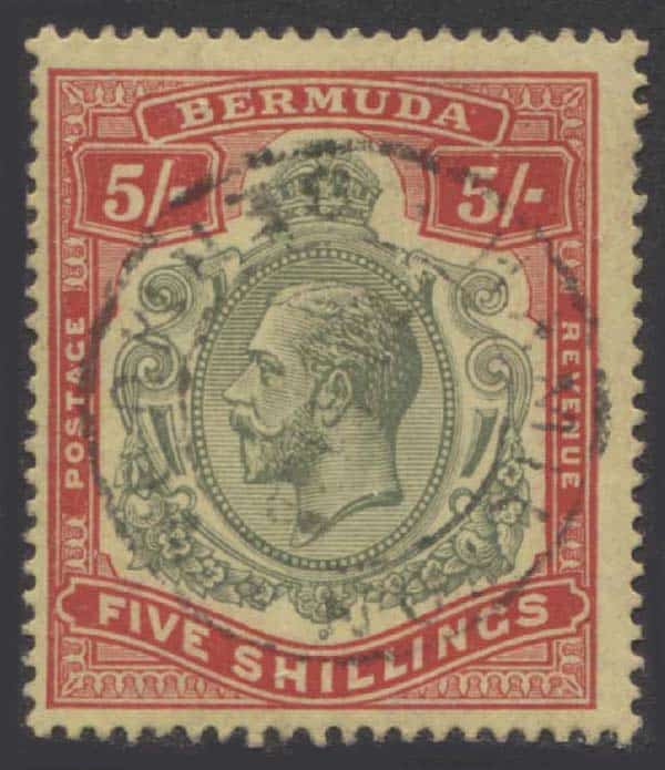 Aron R. Halberstam Philatelists Ltd.; British Commonwealth Stamps: BERMUDA - KGV; Scott: 52a var; SG: 53a; Condition: F-VF U