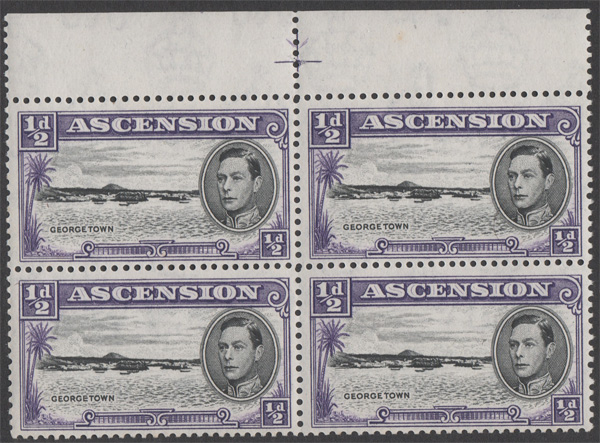 Aron R. Halberstam Philatelists Ltd.; British Commonwealth Stamps: ASCENSION - KGVI; Scott: 40var.; SG: 38ba; Condition: VF NH