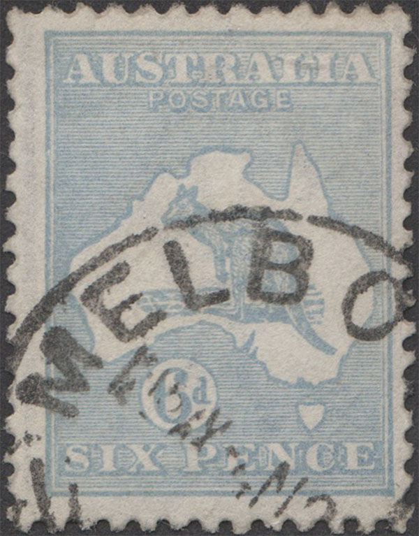 Aron R. Halberstam Philatelists Ltd.; British Commonwealth Stamps: AUSTRALIA - KGV; Scott: 48a; SG: 38b; Condition: F-VF U