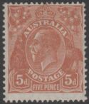 Aron R. Halberstam Philatelists Ltd.; British Commonwealth Stamps: AUSTRALIA - KGV; Scott: 75; SG: 103a; Condition: F-VF LH