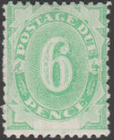 Aron R. Halberstam Philatelists Ltd.; British Commonwealth Stamps: AUSTRALIA - KGV; Scott: J6; SG: D6; Condition: F-VF LH