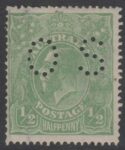 Aron R. Halberstam Philatelists Ltd.; British Commonwealth Stamps: AUSTRALIA - KGV; Scott: OB19; SG: O38; Condition: F-VF LH