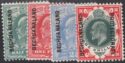 Aron R. Halberstam Philatelists Ltd.; British Commonwealth Stamps: BECHUANALAND - KEVII; Scott: 76-79; SG: 66+68-70; Condition: VF LH