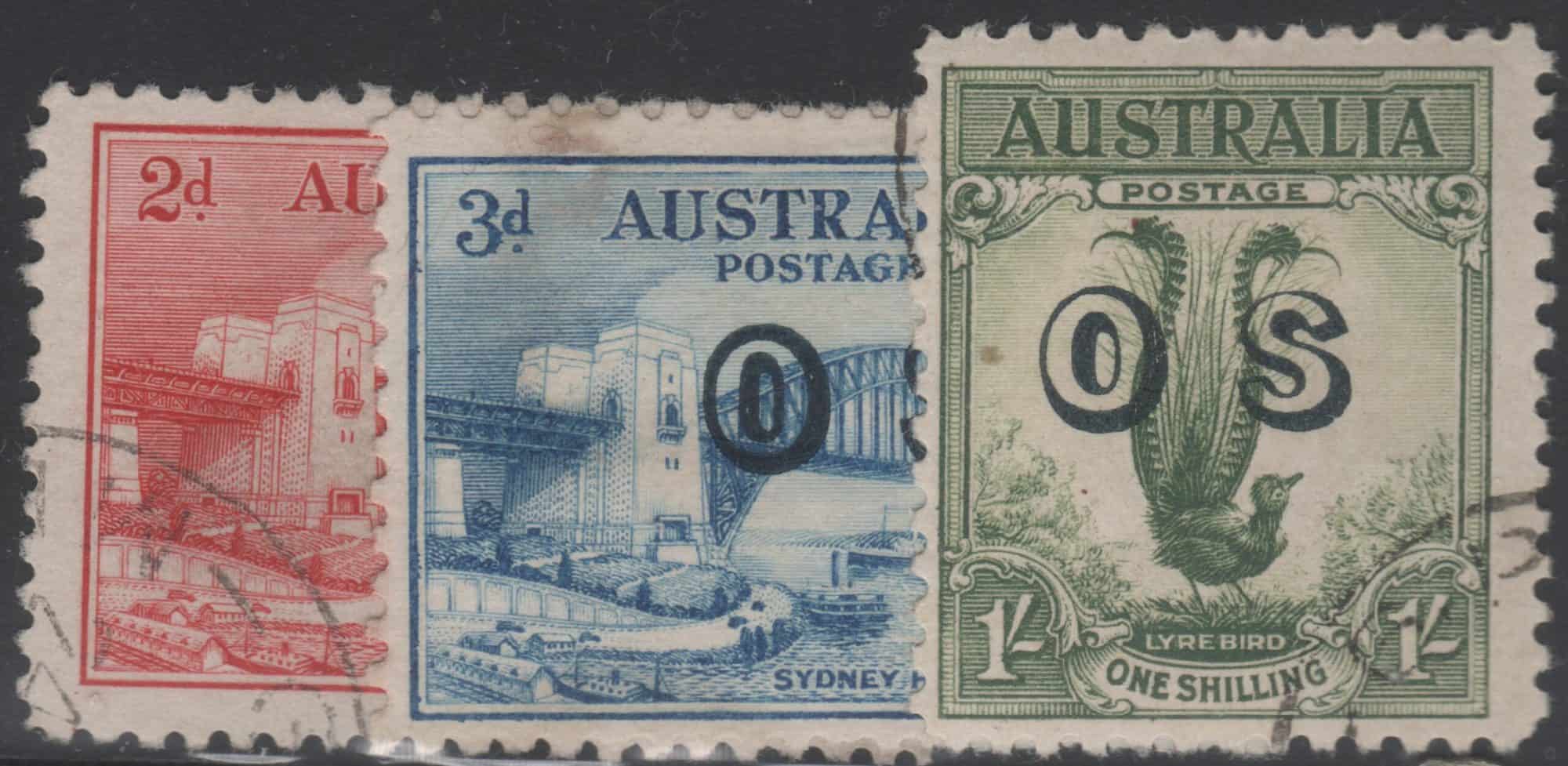 Aron R. Halberstam Philatelists Ltd.; British Commonwealth Stamps: AUSTRALIA - ; Scott: O12-14; SG: O134-136; Condition: VF U