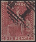 Aron R. Halberstam Philatelists Ltd.; British Commonwealth Stamps: BARBADOS - QV; Scott: none; SG: 11a; Condition: VF U