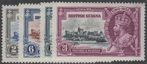 Aron R. Halberstam Philatelists Ltd.; British Commonwealth Stamps: BRITISH GUIANA - KGV; Scott: 223-226; SG: 301-304; Condition: VF LH