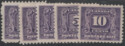 Aron R. Halberstam Philatelists Ltd.; British Commonwealth Stamps: CANADA - KGV; Scott: J6-10; SG: D9-13; Condition: VF LH+H
