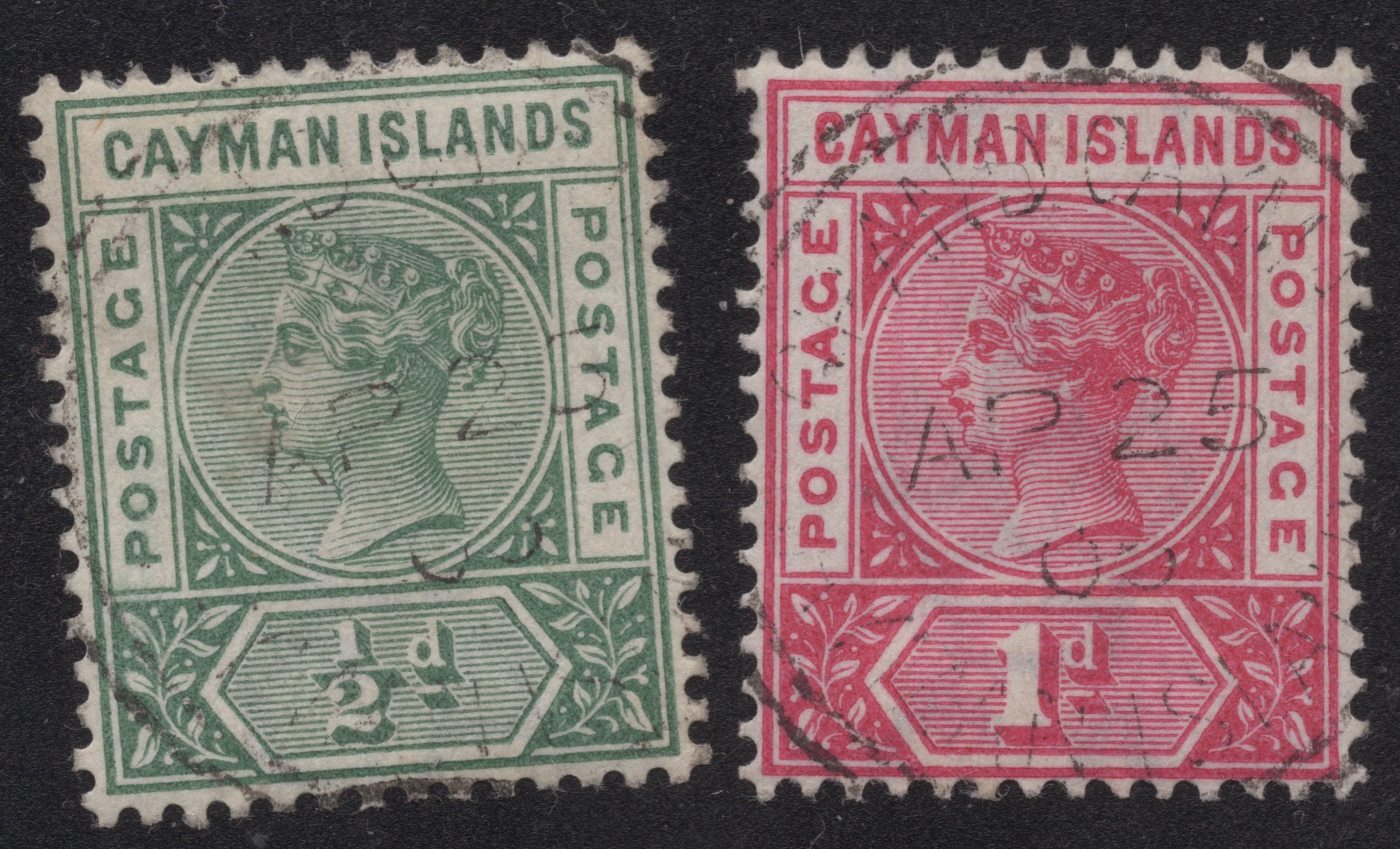 Aron R. Halberstam Philatelists Ltd.; British Commonwealth Stamps: CAYMAN ISLANDS - QV; Scott: 1-2; SG: 1-2; Condition: VF U