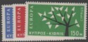Aron R. Halberstam Philatelists Ltd.; British Commonwealth Stamps: CYPRUS - ; Scott: 219-221; SG: 224-226; Condition: VF LH