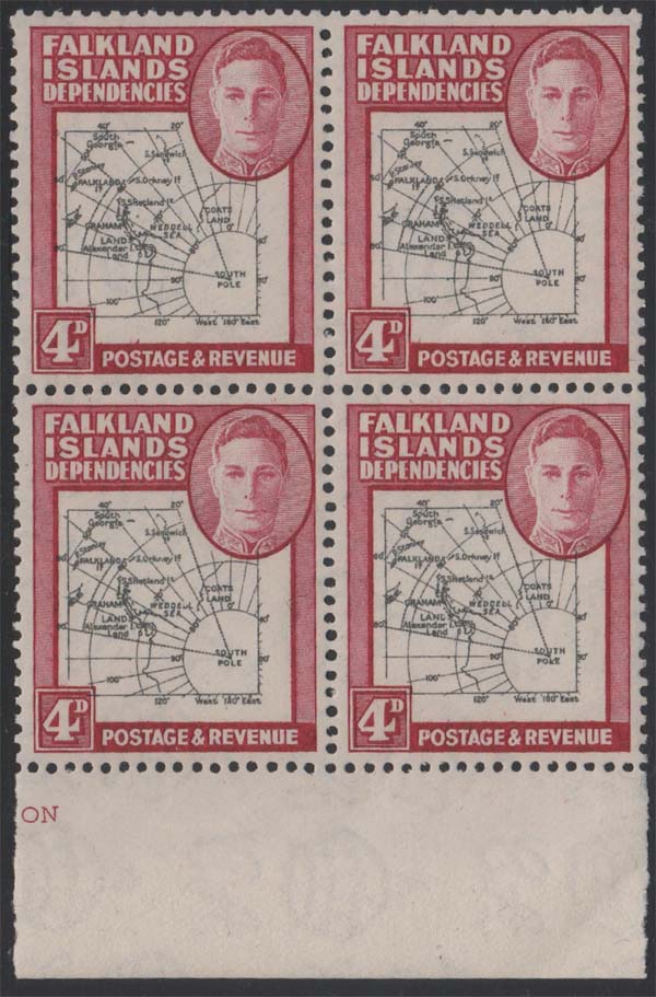 Aron R. Halberstam Philatelists Ltd.; British Commonwealth Stamps: FALKLAND ISLANDS - KGVI; Scott: 1L5 var; SG: G5c; Condition: VF NH