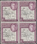Aron R. Halberstam Philatelists Ltd.; British Commonwealth Stamps: FALKLAND ISLANDS - KGVI; Scott: 1L8 var; SG: G8c; Condition: F-VF NH