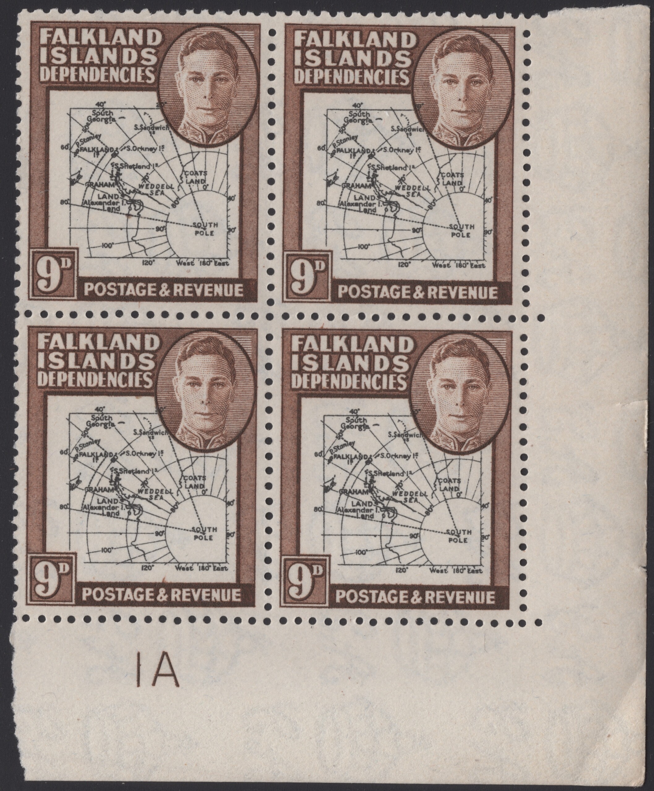 Aron R. Halberstam Philatelists Ltd.; British Commonwealth Stamps: FALKLAND ISLANDS - QEII; Scott: 1L7 var; SG: G7a; Condition: VF LH