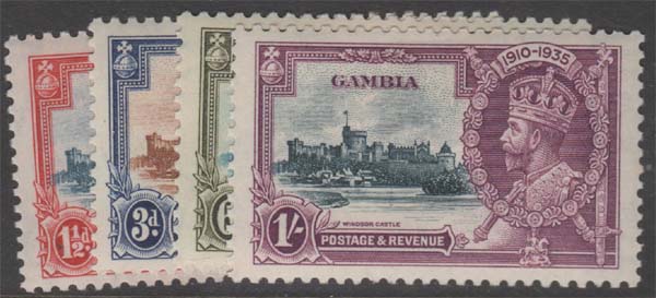 Aron R. Halberstam Philatelists Ltd.; British Commonwealth Stamps: GAMBIA - KGV; Scott: 125-128; SG: 143-146; Condition: VF H