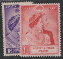 Aron R. Halberstam Philatelists Ltd.; British Commonwealth Stamps: GILBERT AND ELLICE - KGVI; Scott: 54-55; SG: 57-58; Condition: VF H