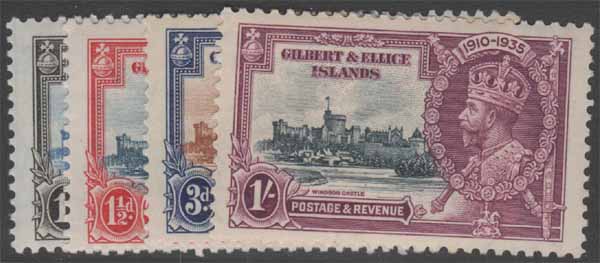 Aron R. Halberstam Philatelists Ltd.; British Commonwealth Stamps: GILBERT AND ELLICE - KGV; Scott: 33-36; SG: 36-39; Condition: VF LH