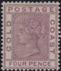 Aron R. Halberstam Philatelists Ltd.; British Commonwealth Stamps: GOLD COAST - QV; Scott: 17; SG: 16; Condition: VF LH
