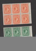 Aron R. Halberstam Philatelists Ltd.; British Commonwealth Stamps: JAMAICA - KGVI; Scott: 116a-117a; SG: 121b-122a; Condition: VF NH