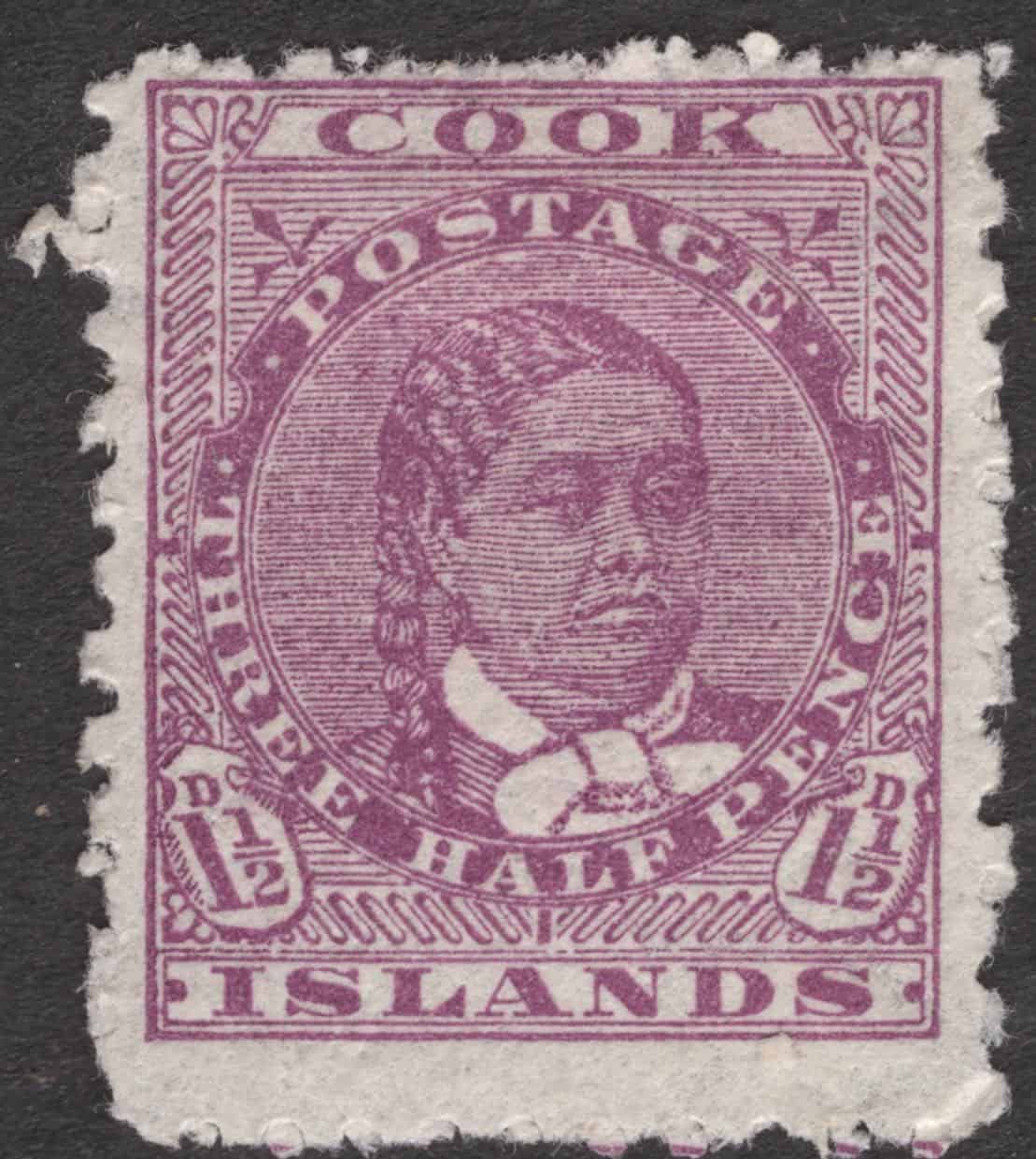 Aron R. Halberstam Philatelists Ltd.; British Commonwealth Stamps: COOK ISLANDS - QV; Scott: 18; SG: 14; Condition: F-VF HR