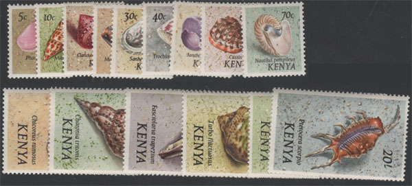 Aron R. Halberstam Philatelists Ltd.; British Commonwealth Stamps: KENYA - ; Scott: 36-50; SG: none; Condition:
