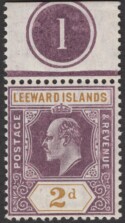 Aron R. Halberstam Philatelists Ltd.; British Commonwealth Stamps: LEEWARD ISLANDS - KEVII; Scott: none; SG: 31; Condition: VF NH