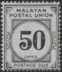 Aron R. Halberstam Philatelists Ltd.; British Commonwealth Stamps: MALAYA F.M.S. - KGVI; Scott: J12; SG: D6; Condition: F-VF NH