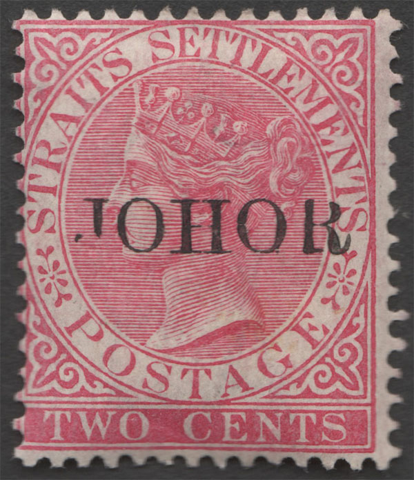 Aron R. Halberstam Philatelists Ltd.; British Commonwealth Stamps: MALAYA JOHORE - QV; Scott: 9; SG: 10; Condition: F-VF LH