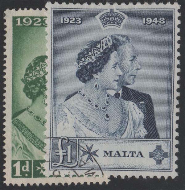 Aron R. Halberstam Philatelists Ltd.; British Commonwealth Stamps: MALTA - KGVI; Scott: 223-224; SG: 249-250; Condition: VF U