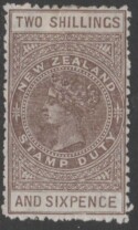 Aron R. Halberstam Philatelists Ltd.; British Commonwealth Stamps: NEW ZEALAND - QV; Scott: AR2; SG: F57; Condition: F-VF HR