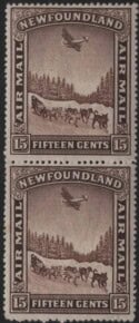 Aron R. Halberstam Philatelists Ltd.; British Commonwealth Stamps: NEWFOUNDLAND - KGV; Scott: C6+C9; SG: 195a; Condition: VF NH
