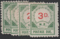 Aron R. Halberstam Philatelists Ltd.; British Commonwealth Stamps: NEW ZEALAND - QV; Scott: none; SG: D9-12; Condition: VF H+HR