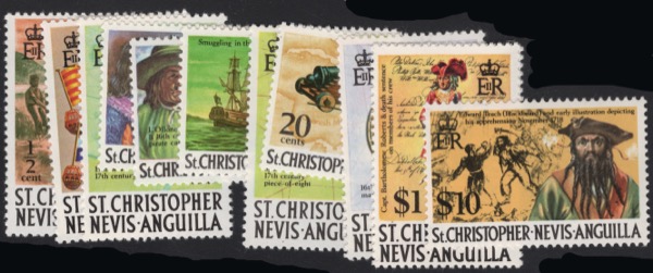 Aron R. Halberstam Philatelists Ltd.; British Commonwealth Stamps: SAINT CHRISTOPHER - ; Scott: 206A-222A; SG: none; Condition: VF NH