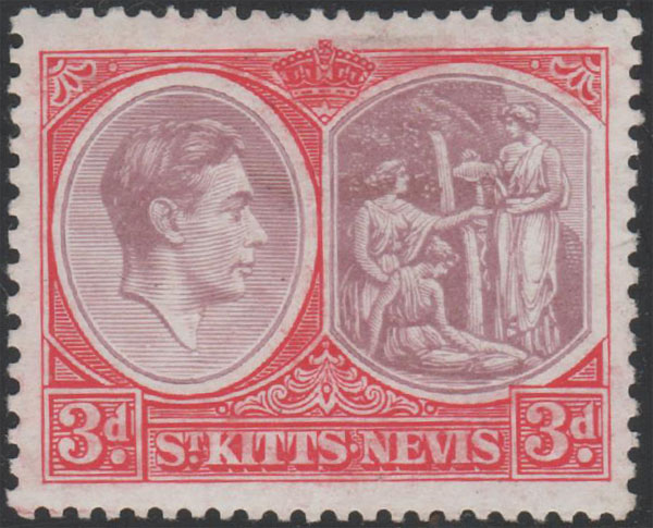 Aron R. Halberstam Philatelists Ltd.; British Commonwealth Stamps: SAINT KITTS - KGVI; Scott: 84a; SG: 73a; Condition: VF LH