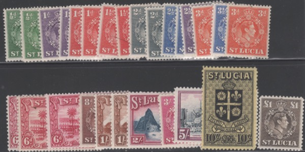 Aron R. Halberstam Philatelists Ltd.; British Commonwealth Stamps: SAINT LUCIA - KGVI; Scott: 135-148; SG: 146-159; Condition: VF NH