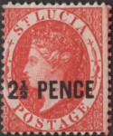 Aron R. Halberstam Philatelists Ltd.; British Commonwealth Stamps: SAINT LUCIA - QV; Scott: 17; SG: 24; Condition: F-VF H