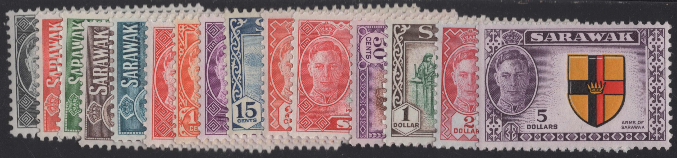 Aron R. Halberstam Philatelists Ltd.; British Commonwealth Stamps: SARAWAK - KGVI; Scott: 180-194; SG: 171-185; Condition: VF NH