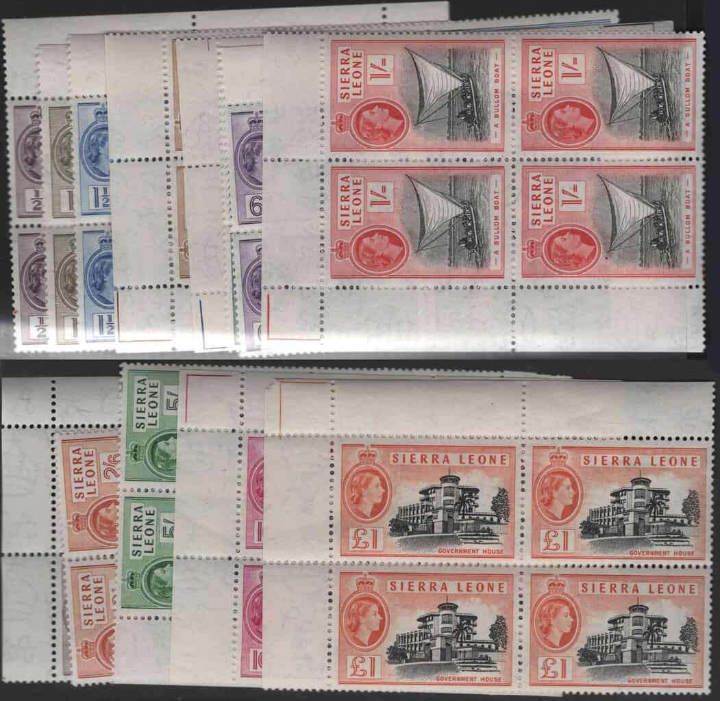 Aron R. Halberstam Philatelists Ltd.; British Commonwealth Stamps: SIERRA LEONE - QEII; Scott: 195-207; SG: 210-222; Condition: VF NH