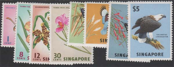 Aron R. Halberstam Philatelists Ltd.; British Commonwealth Stamps: SINGAPORE - QEII; Scott: 62-69; SG: none; Condition: VF NH
