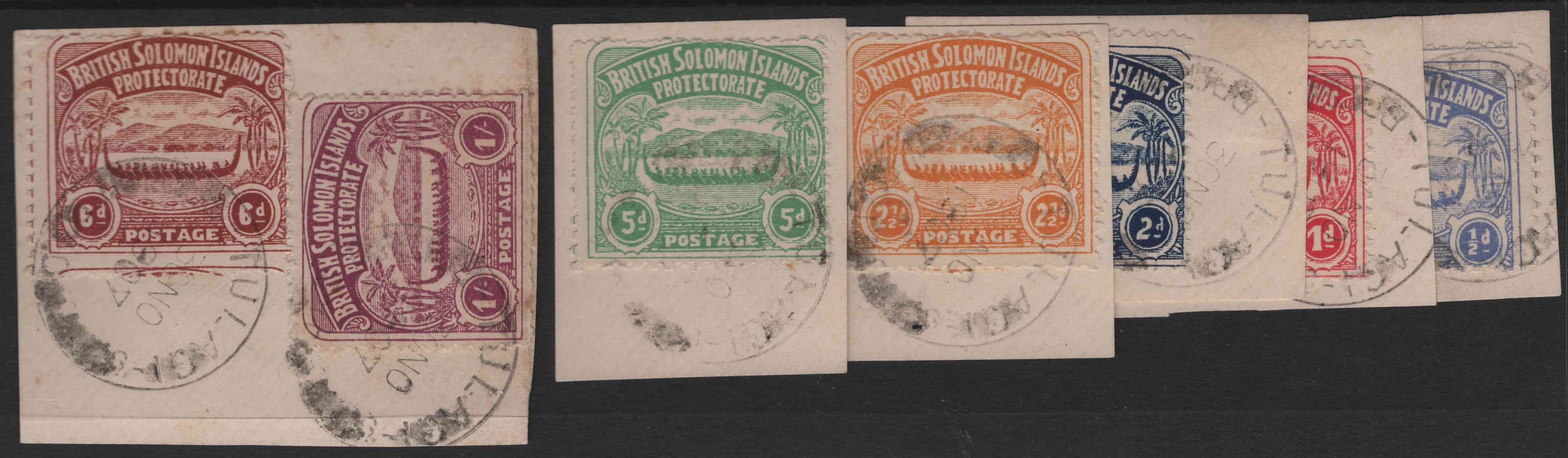 Aron R. Halberstam Philatelists Ltd.; British Commonwealth Stamps: SOLOMON ISLANDS - KEVII; Scott: 1-7; SG: 1-7; Condition: F-VF U