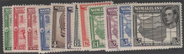 Aron R. Halberstam Philatelists Ltd.; British Commonwealth Stamps: SOMALILAND - KGVI; Scott: 84-95; SG: 93-104; Condition: VF NH