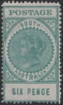 Aron R. Halberstam Philatelists Ltd.; British Commonwealth Stamps: SOUTH AUSTRALIA - QV; Scott: 137; SG: 284; Condition: F-VF LH