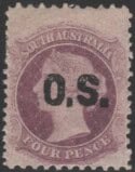 Aron R. Halberstam Philatelists Ltd.; British Commonwealth Stamps: SOUTH AUSTRALIA - QV; Scott: O38; SG: O17; Condition: VF H