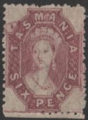 Aron R. Halberstam Philatelists Ltd.; British Commonwealth Stamps: TASMANIA - QV; Scott: 32a; SG: 76; Condition: F-VF LH