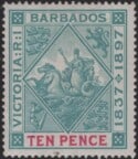 Aron R. Halberstam Philatelists Ltd.; British Commonwealth Stamps: BARBADOS - KGV; Scott: 88; SG: 123; Condition: VF LH