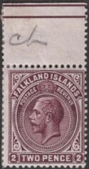 Aron R. Halberstam Philatelists Ltd.; British Commonwealth Stamps: FALKLAND ISLANDS - KGV; Scott: 32 var; SG: 62; Condition: F-VF H
