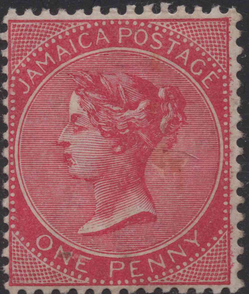 Aron R. Halberstam Philatelists Ltd.; British Commonwealth Stamps: JAMAICA - QV; Scott: 18; SG: 18a; Condition: F-VF LH