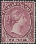 Aron R. Halberstam Philatelists Ltd.; British Commonwealth Stamps: FALKLAND ISLANDS - QV; Scott: 13; SG: 25; Condition: F-VF H