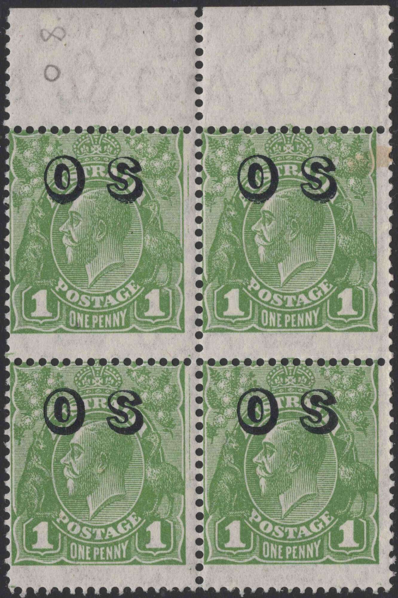 Aron R. Halberstam Philatelists Ltd.; British Commonwealth Stamps: AUSTRALIA - KGV; Scott: O7; SG: O129; Condition: F-VF NH