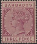 Aron R. Halberstam Philatelists Ltd.; British Commonwealth Stamps: BARBADOS - QV; Scott: 63a; SG: 95; Condition: VF LH