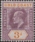 Aron R. Halberstam Philatelists Ltd.; British Commonwealth Stamps: GOLD COAST - KEVII; Scott: 53var; SG: 53; Condition: F-VF LH